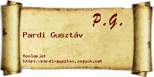 Pardi Gusztáv névjegykártya